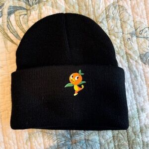 Black Kids Beanie with Orange Bird